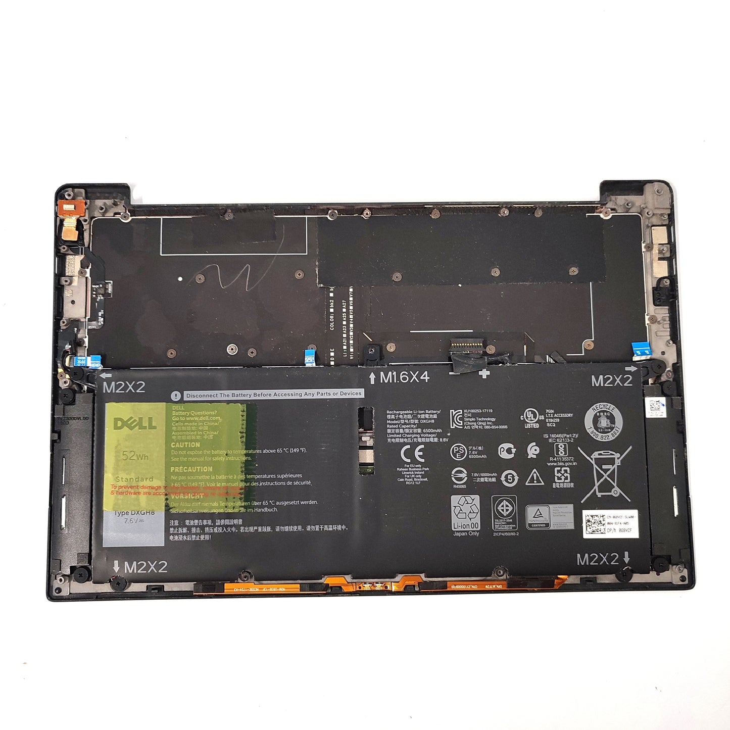 DELL XPS P82G/BASE PLATE WITH BATTERY